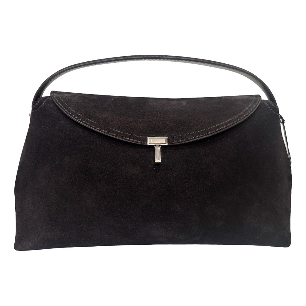 Toteme T-Lock Suede Top Handle Espresso Bag